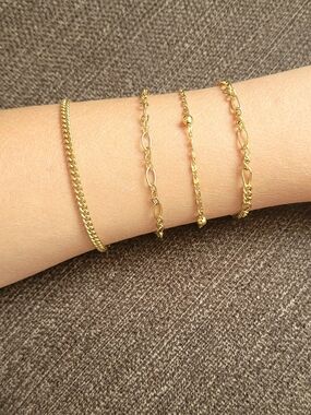 Gold Multi-Chain Bracelet Set - Women Jewelry